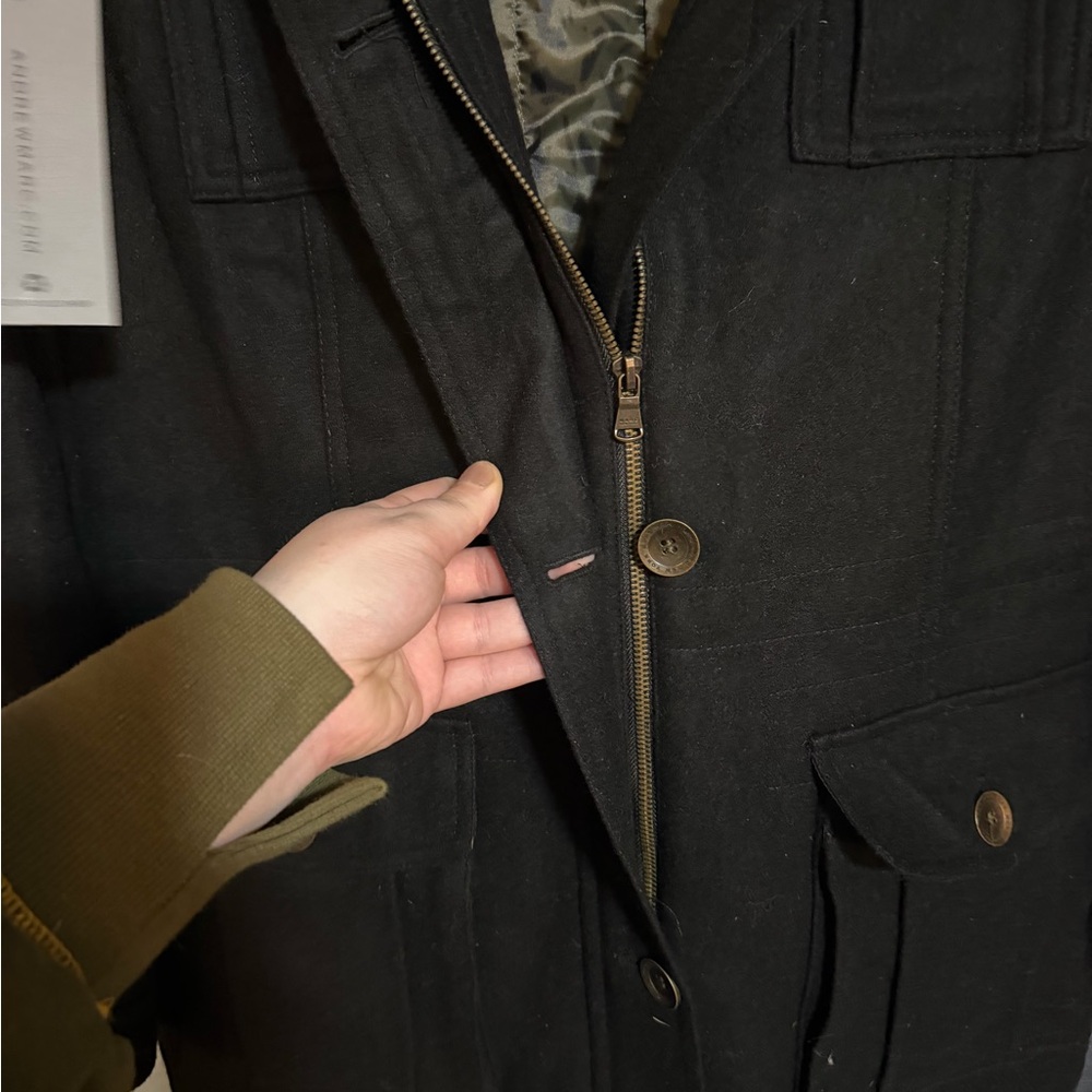 NWT Andrew Marc New York Black Utility Jacket Winter Coat Parka with Real Fur - Picture 6 of 9